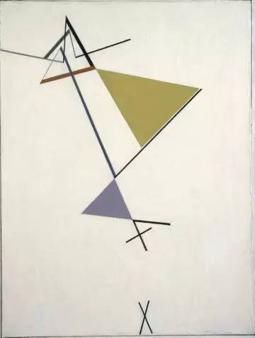 　　《三角的發展（Development of a Triangle）》，托馬斯?馬爾多納多（TomásMaldonado），布面油畫，1949年