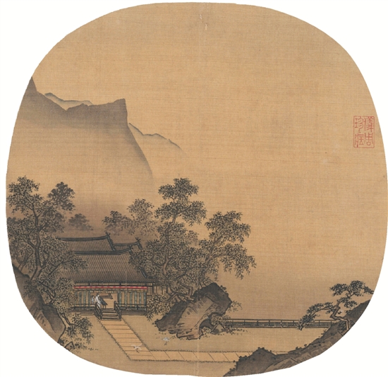 南宋 佚名 深堂琴趣圖 59×78cm