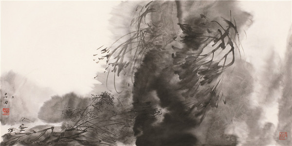 5·曉風(fēng) 紙本水墨 34×69厘米 2014