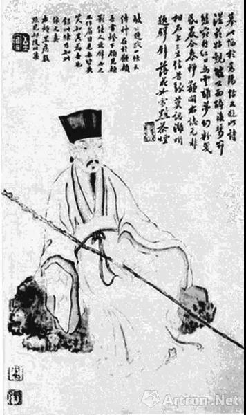 翁方綱摹臨《東坡先生小像》，現(xiàn)藏臺(tái)灣“國(guó)立中央圖書館”