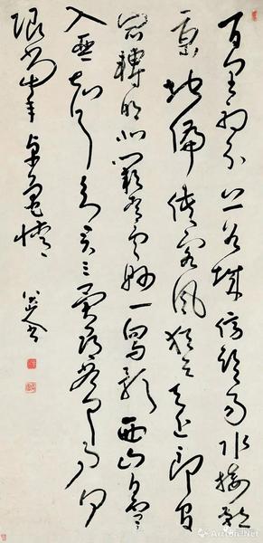 八大山人 行草書李攀龍《送耿蠡縣之官》詩