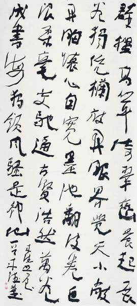 曾來德  自作詩 紙本水墨  180×81cm