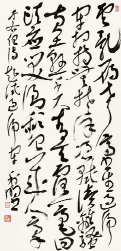 于右任過虎牢詩（草書）138×69cm-2019年-徐利明