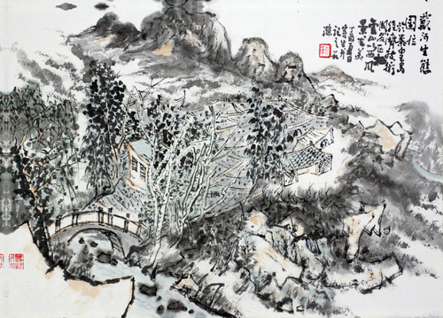 戴河生態(tài)圖 32×45cm 靳東