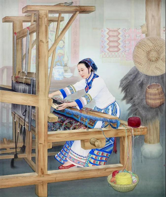 《土家織女》 紙本 186cmx221cm3