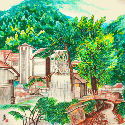 高野山溫泉酒店--50x50cm-2020年-郭立黃