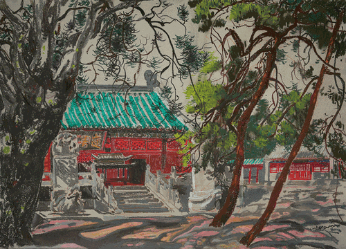 梵音（紙本色粉）40×55cm-2021年-張騁